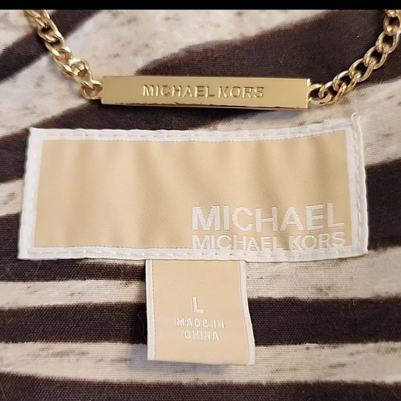 Michael Michael Kors Trench Coat Chocolate Zebra Stud Belt Midi Fall Designer - Picture 15 of 16